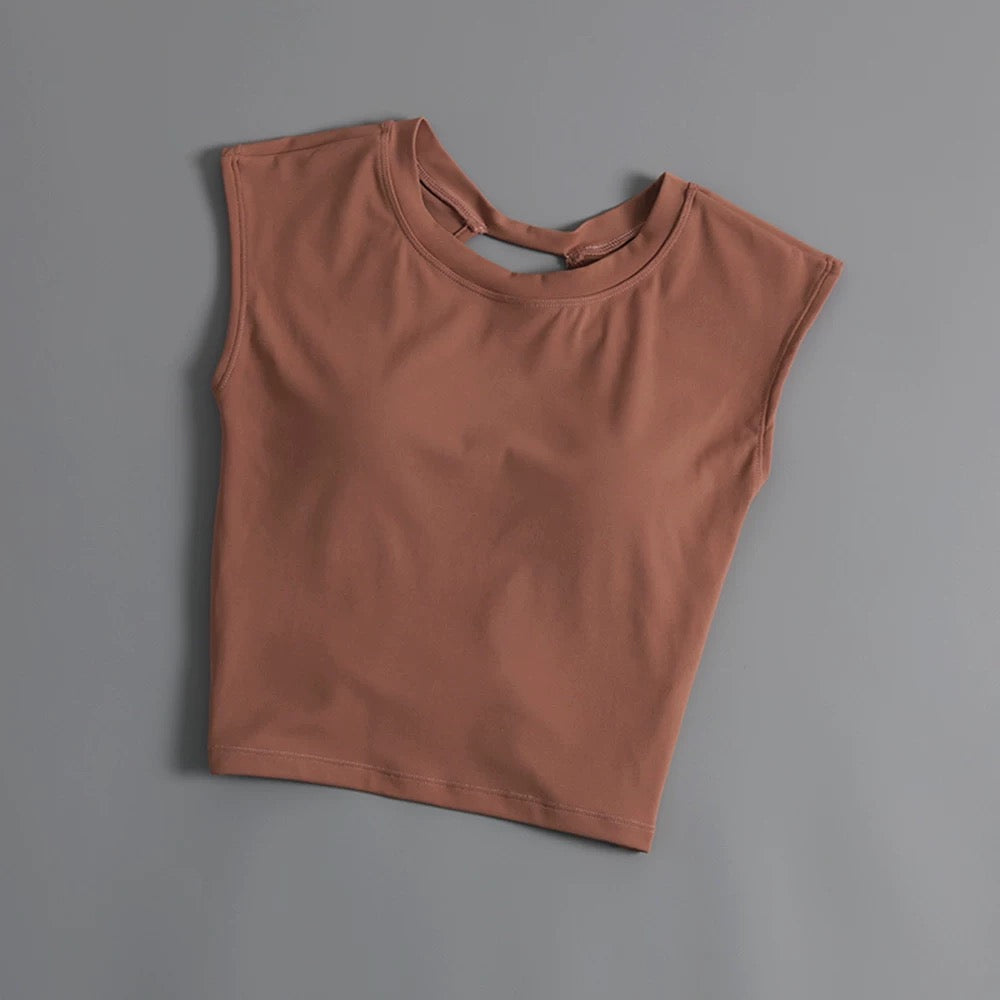 Zoe Back Twist Built-In Bra Top